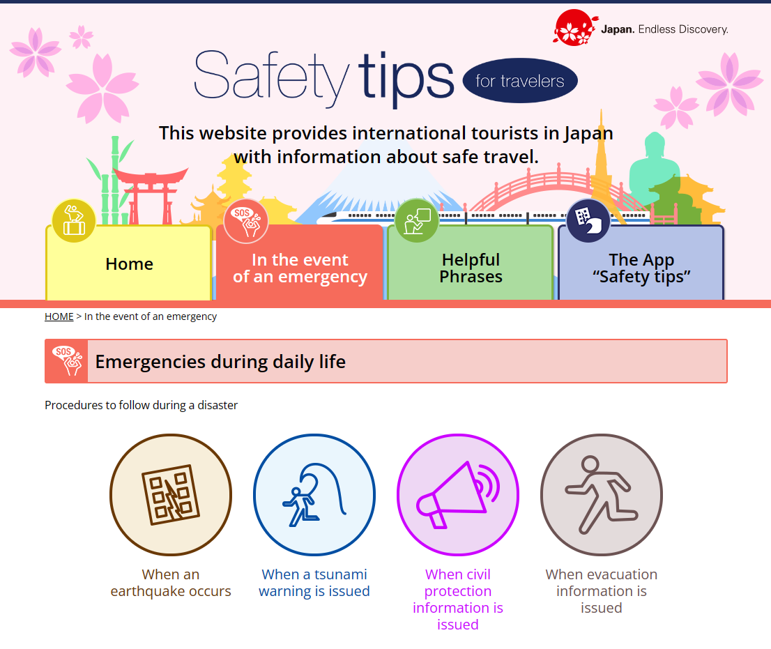If you encounter an earthquake while in Japan