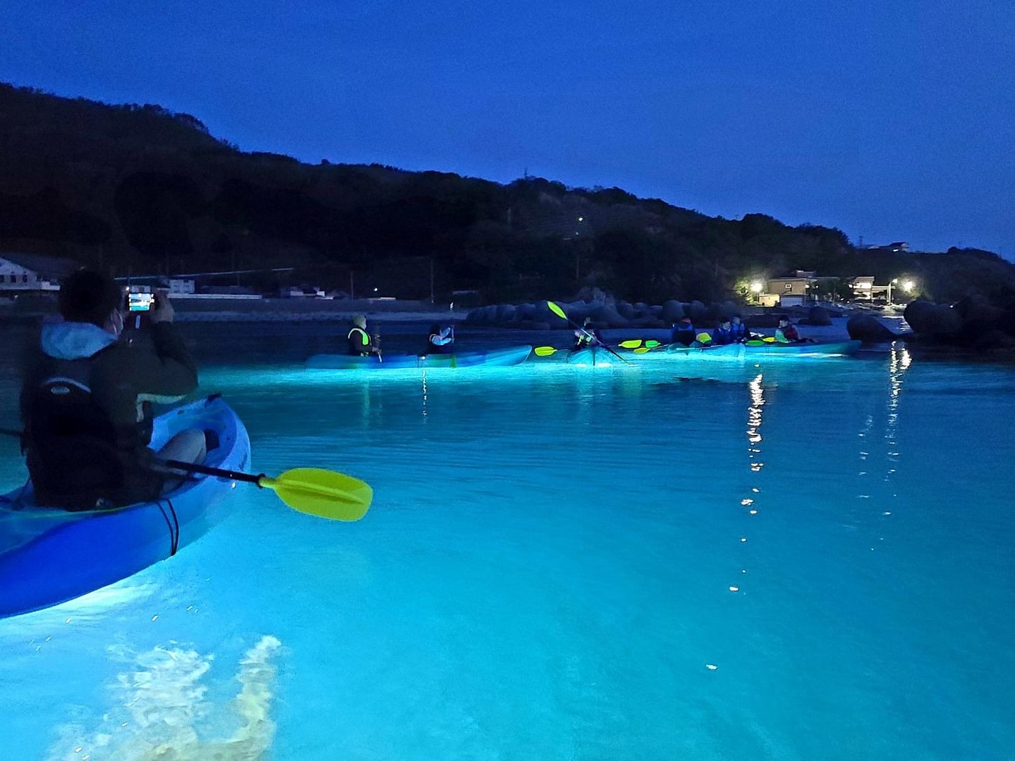 達者海岸でナイトカヤック